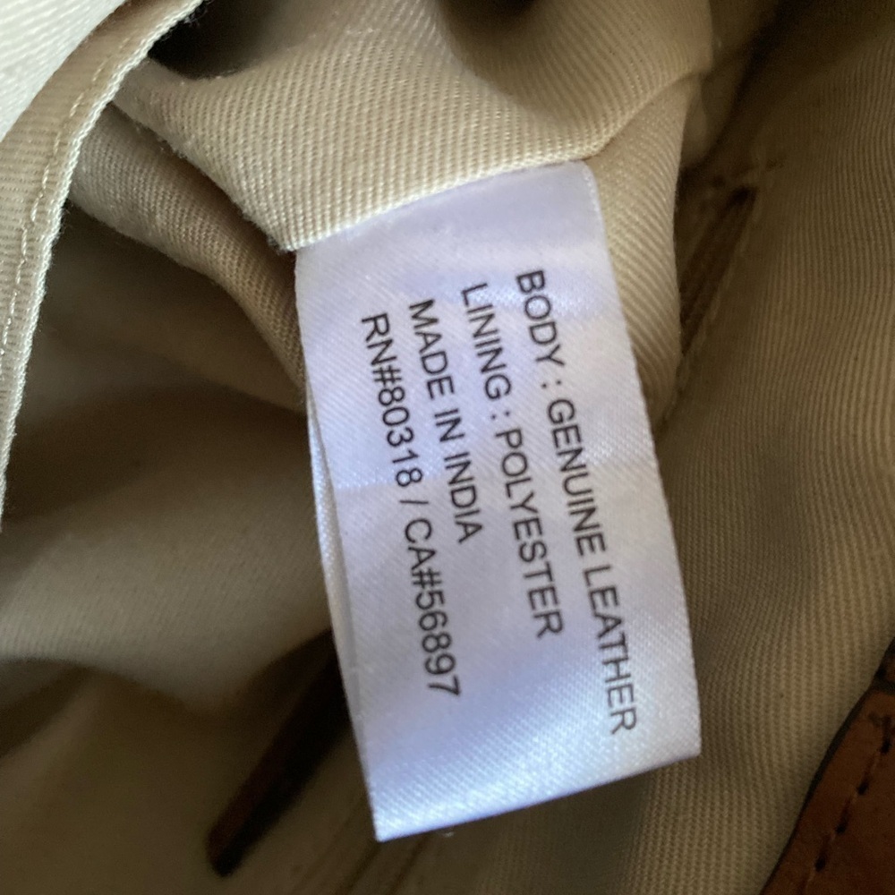 Lucky Brand Brown Leather Shoulder Bag with Gold Accents - Picture 6 of 7